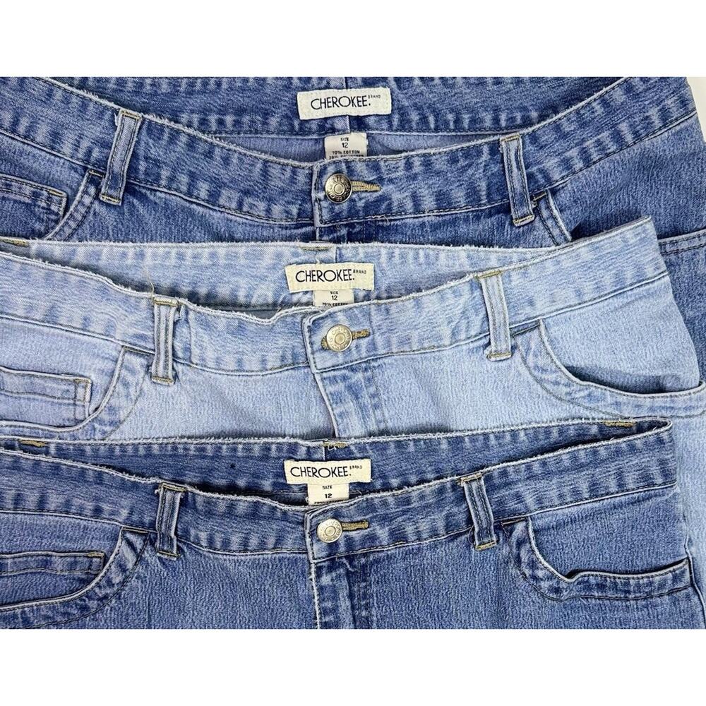 Vtg Cherokee Women's Cropped Denim Jeans | Bundle Lot Of 3 | Size 12 | y2k 90s - Picture 4 of 12